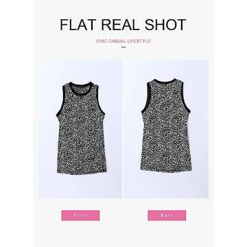 Dokotoo Tank Top for Women Fashion Leopard Print Crewneck Sleeveless Shirts Tunic Basic Tees Casual Trendy Tops Resort Wear Shirts Black S