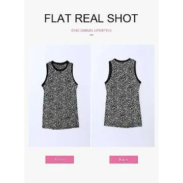Dokotoo Tank Top for Women Fashion Leopard Print Crewneck Sleeveless Shirts Tunic Basic Tees Casual Trendy Tops Resort Wear Shirts Black S