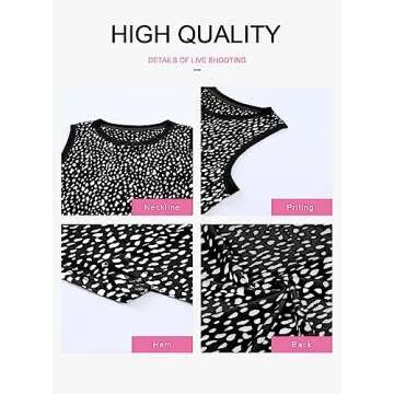 Dokotoo Tank Top for Women Fashion Leopard Print Crewneck Sleeveless Shirts Tunic Basic Tees Casual Trendy Tops Resort Wear Shirts Black S