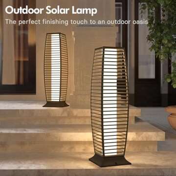 Grand patio Outdoor Floor Lamp Solar Powered Lantern Waterproof Wicker Boho Deck Lights for Garden P...