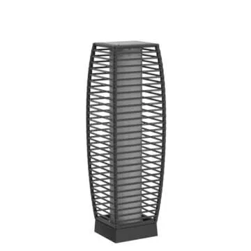 Grand patio Outdoor Floor Lamp Solar Powered Lantern Waterproof Wicker Boho Deck Lights for Garden Porch Decor, Large Crossover