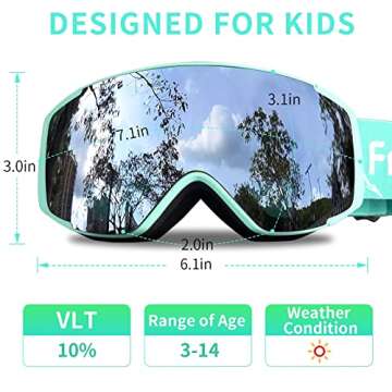 Freela Kids Ski Goggles with Anti-fog & UV Protection
