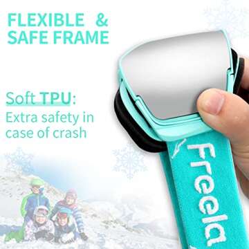 Freela Kids Ski Goggles with Anti-fog & UV Protection