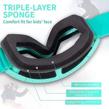 Freela Kids Ski Goggles with Anti-fog & UV Protection