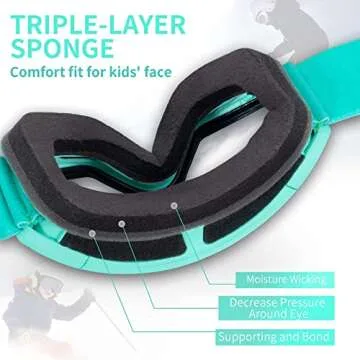 Freela Kids Ski Goggles with Anti-fog & UV Protection
