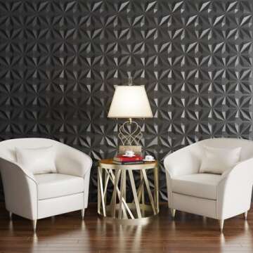 MIX3D 20 Pack Textured 3D Wall Panels for Interior Wall Decor, PVC Decorative Wall Panels for Living...