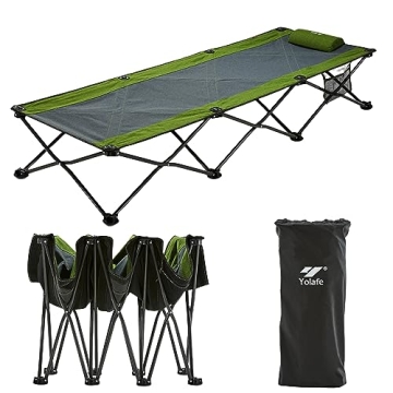 Yolafe Folding Sleeping Camping Cot - Versatile Portable Bed for Outdoor Adventures