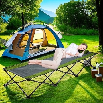 Yolafe Portable Camping Cot - Heavy Duty & Foldable Bed