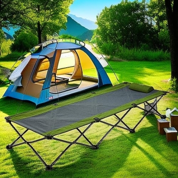 Yolafe Portable Camping Cot - Heavy Duty & Foldable Bed