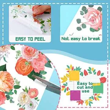 9 Sheets Rose Rub on Transfer Decals Rustic Rose Flower Rub on Furniture Floral Rub on Transfer Decal Sticker for Craft Furniture Paper Wood Decor, 5.5 x 5.7 Inches (Rose)