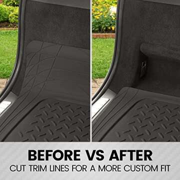 BDK Heavy Duty Rubber Cargo Mat Liner for All Vehicles