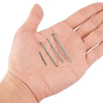 Coceca 200 Pack Hardware Nails for Hanging Pictures, 4 Size Zinc Tiny Nail Assorted Kit, Picture Nail, Small Nails, Finishing Nail, Wall Nails and Galvanized Nails for Wood