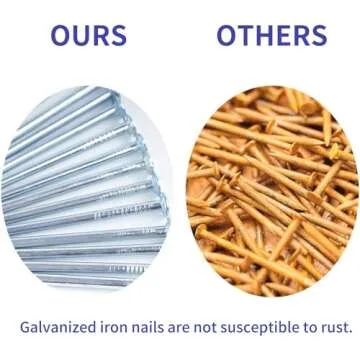 Coceca 200 Pack Hardware Nails for Hanging Pictures, 4 Size Zinc Tiny Nail Assorted Kit, Picture Nail, Small Nails, Finishing Nail, Wall Nails and Galvanized Nails for Wood