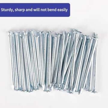 Coceca 200 Pack Hardware Nails for Hanging Pictures, 4 Size Zinc Tiny Nail Assorted Kit, Picture Nail, Small Nails, Finishing Nail, Wall Nails and Galvanized Nails for Wood