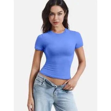 YEOREO Women Fitted Workout Tops - Stylish Gym Essential