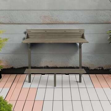 Compact Acacia Wood Balcony Bar Table for Small Spaces