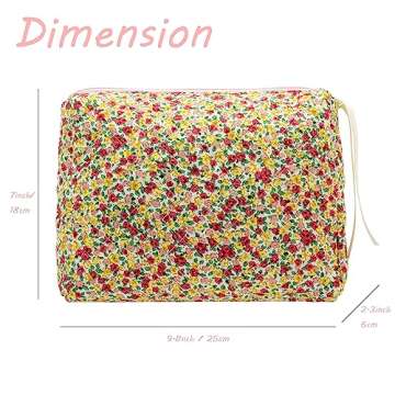 Stylish PAZIMIIK Quilted Makeup Bag for Women