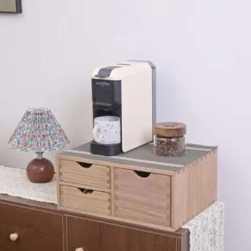 DDYURI Capsules Coffee Storage Drawer for Pod K-cup Holder - Counter Organizer for Kitchen Utensil Storage - Wood Desktop Coffee Brewer Accessories Stand CF2D3C-LT