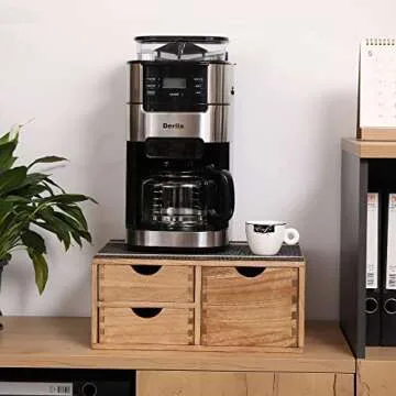 DDYURI Capsules Coffee Storage Drawer for Pod K-cup Holder - Counter Organizer for Kitchen Utensil Storage - Wood Desktop Coffee Brewer Accessories Stand CF2D3C-LT
