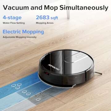 ROPVACNIC Robot Vacuum Cleaner Robot Vacuum and Mop Combo with 4000Pa Suction, Personalized Cleaning...