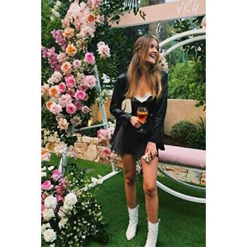 Women Satin Lace Slip Dress Sexy Patchwork Spaghetti Strap Sleeveless Silk Mini Dress A-Black