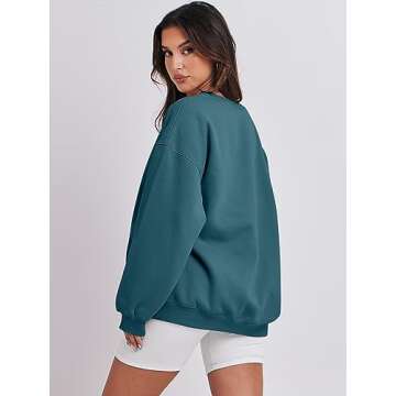 ANRABESS Sweatshirt for Women Oversized Crewneck Hoodies Fleece Casual Pullover Top Fall Fashion Outfits Clothes 2025 A1019 lake blue Small