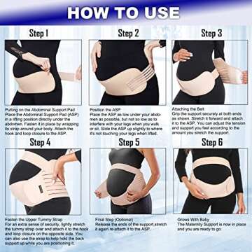 ChongErfei Maternity Belt, Pregnancy 3 in 1 Support Belt for Back/Pelvic/Hip Pain, Maternity Band Belly Support for Pregnancy Belly Support Band (M: Fit Ab 35.5"-47.3", Beige)