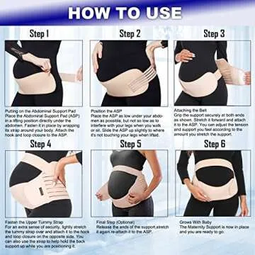 ChongErfei Maternity Belt, Pregnancy 3 in 1 Support Belt for Back/Pelvic/Hip Pain, Maternity Band Belly Support for Pregnancy Belly Support Band (M: Fit Ab 35.5"-47.3", Beige)