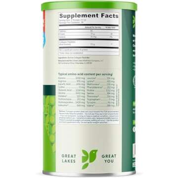 Great Lakes Gelatin, Certified Paleo Friendly, Keto Certified, Collagen Hydrolysate, Peptides, Pasture-Raised Grass-Fed, 16 oz