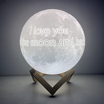 Moon Lamp with Text for Kids and Adults - 16 Colors Adjustable
