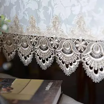 ARTABLE Lace Table Cloths Oval Fall Antique Flower Decor Macrame Tablecloth for Outdoor Farmhouse Rustic Kitchen Party Birthday Picnic (Light Brown, 60 x 120 Inch Oval)