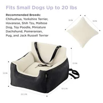 Lesure Small Dog Car Seat - Waterproof & Stylish Travel Booster
