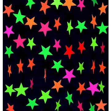 Midnight Glo Black Light Party Supply 78ft Neon Star Garland Hanging Decorations for Birthday Party ...