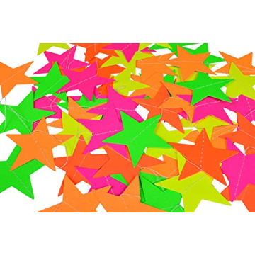 Midnight Glo Neon Star Garland for Glow Parties 78ft