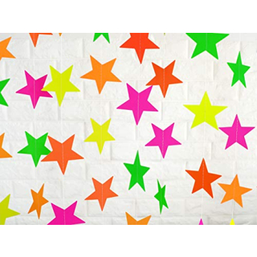 Midnight Glo Neon Star Garland for Glow Parties 78ft