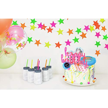 Midnight Glo Neon Star Garland for Glow Parties 78ft