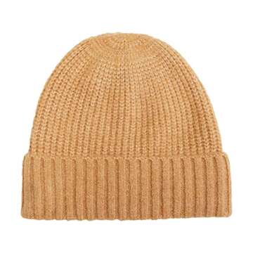 Free People Winnie Waffle Cuff Beanie - Cozy Camel Accessory