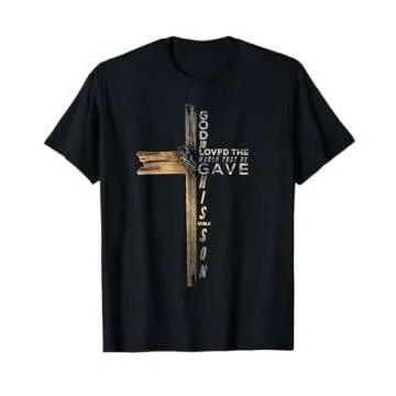 John 3:16 Christian Cross Bible T-Shirt - Faith-Inspired Apparel