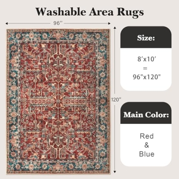Valenrug Washable 8x10 Rug - Stylish & Easy Care