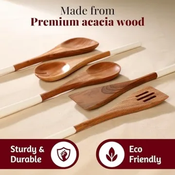 Folkulture Wooden Spoon Set - Eco-Friendly Kitchen Utensils