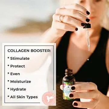 Collagen Boosting Face Serum with Vitamin C by Baja Basics, Anti Aging, Deep Hydration for Dry Skin, Collagen Building, Face Moisturizer 1oz