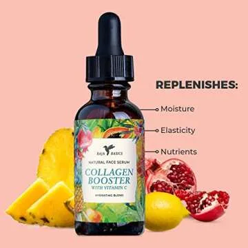 Collagen Boosting Face Serum with Vitamin C by Baja Basics, Anti Aging, Deep Hydration for Dry Skin, Collagen Building, Face Moisturizer 1oz