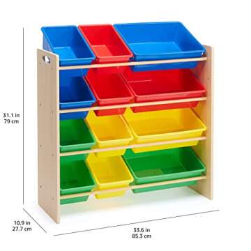 Kids Toy Storage Organizer with 12 Colorful Bins