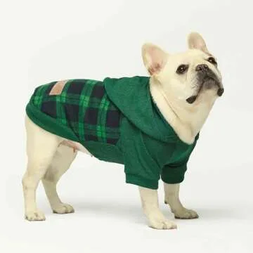 Fitwarm Tartan Plaid Dog Hoodie for Small Dogs and Cats