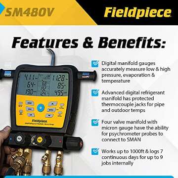 Fieldpiece SM480V SMAN Digital Manifold Wireless Data Logging