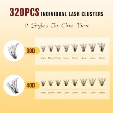 QUEWEL Lash Extension Kit - 320 Pcs of 30D+40D Lashes