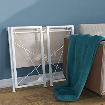 4NM 33.5" Small Folding Desk,Home Office Computer Desk Foldable Desk for Small Spaces,Space Saving P...