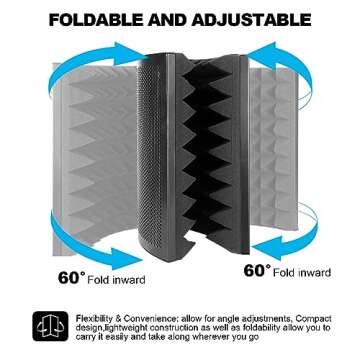 Aokeo (AO-302) Professional Studio Recording Microphone Isolation Shield.High Density Absorbent Foam is Used to Filter Vocal. Suitable for Blue Yeti and Any Condenser Microphone Recording Equipment