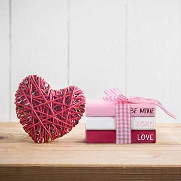 Valentine's Day Mini Wood Faux Books For Decor