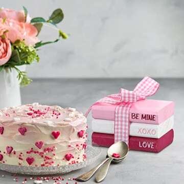 Valentine's Day Mini Wood Faux Books For Decor